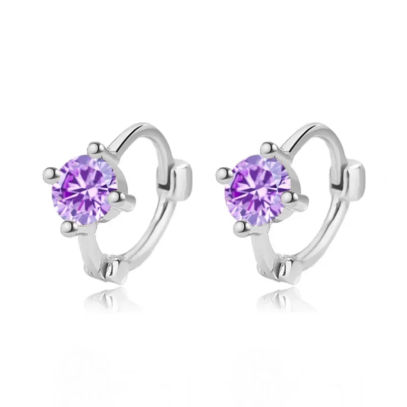 TrustDavis Real 925 Sterling Silver 2025 18K Gold Colour CZ Hoop Earrings For Daughter Girls Birthday Gift Fine Jewelry DG0078