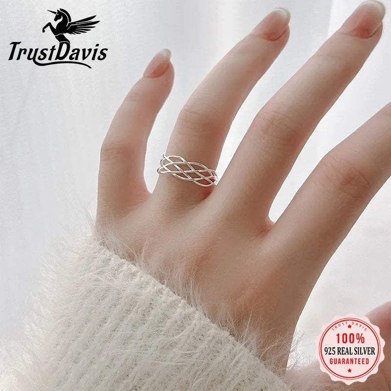 Woven Cross-layered Open Ring DS4842