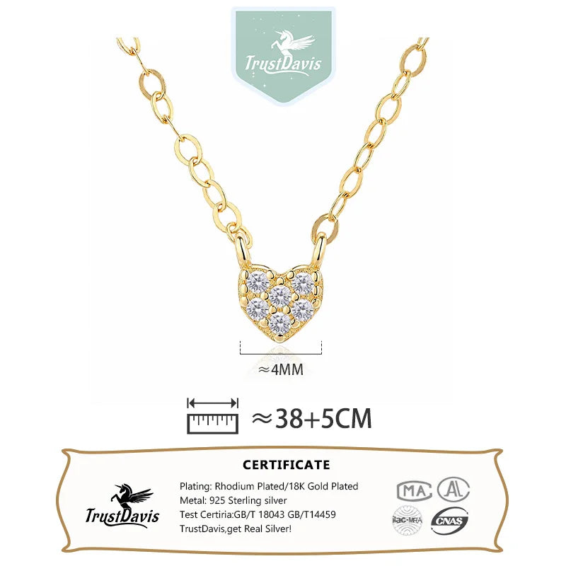 Fashion and Luxury Heart-shaped Zircon Clavicle Necklace DS4933
