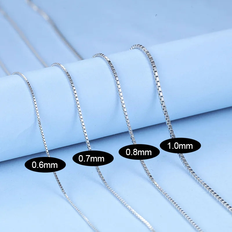 Trustdavis 100% 925 Sterling Silver Jewelry Box Chain Collarbone Chain Short Necklace For Women Silver 925 Jewelry DC07