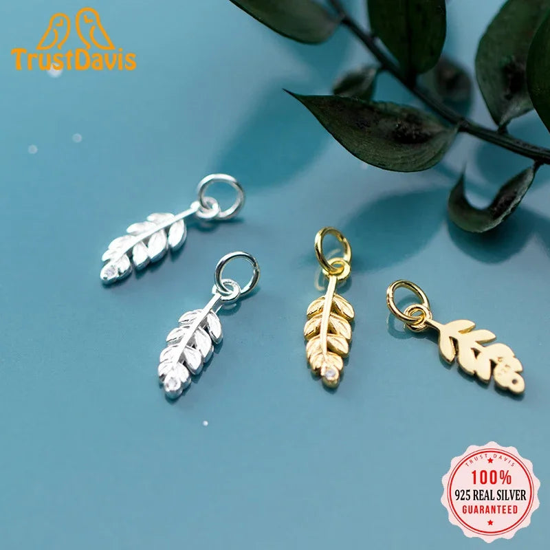 Sweet Feather CZ Charm Pendant Handmade DIY Accessories Jewelry H0011