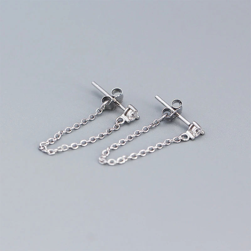 Fashion Multi-colored Cubic Zirconia Line Earrings DS4769