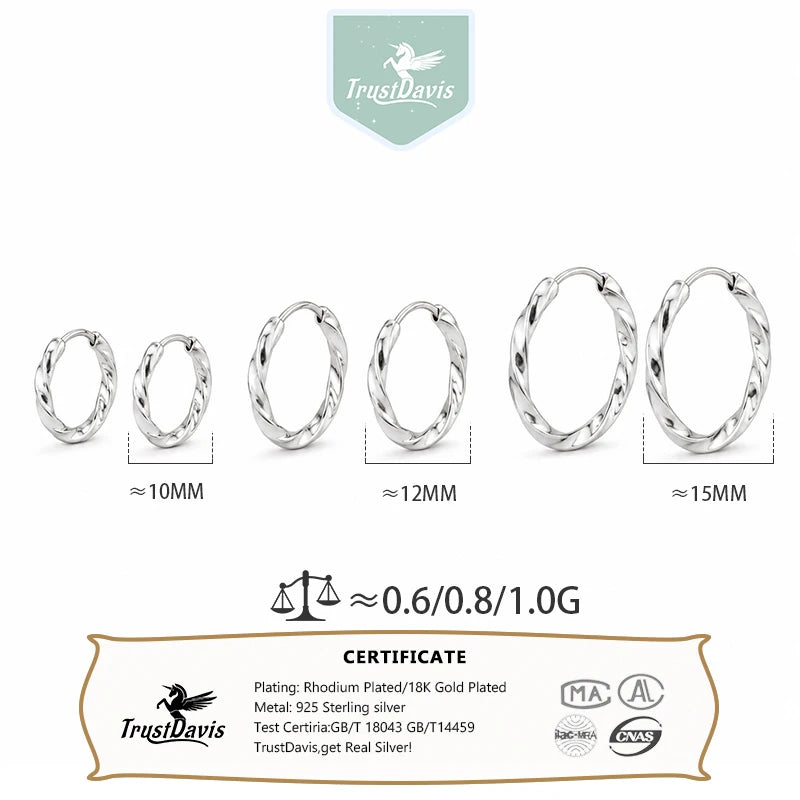 Silver Twisted Braided Hoop Earrings DS4966