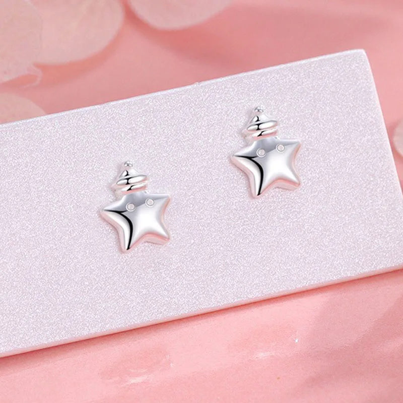 Star Sleeping Cap Silver Earrings DS4895