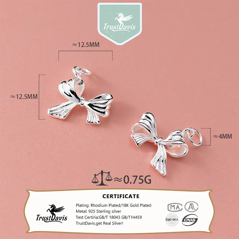 Bow Charm Pendant Handmade DIY Accessories Wholesale DZ1681