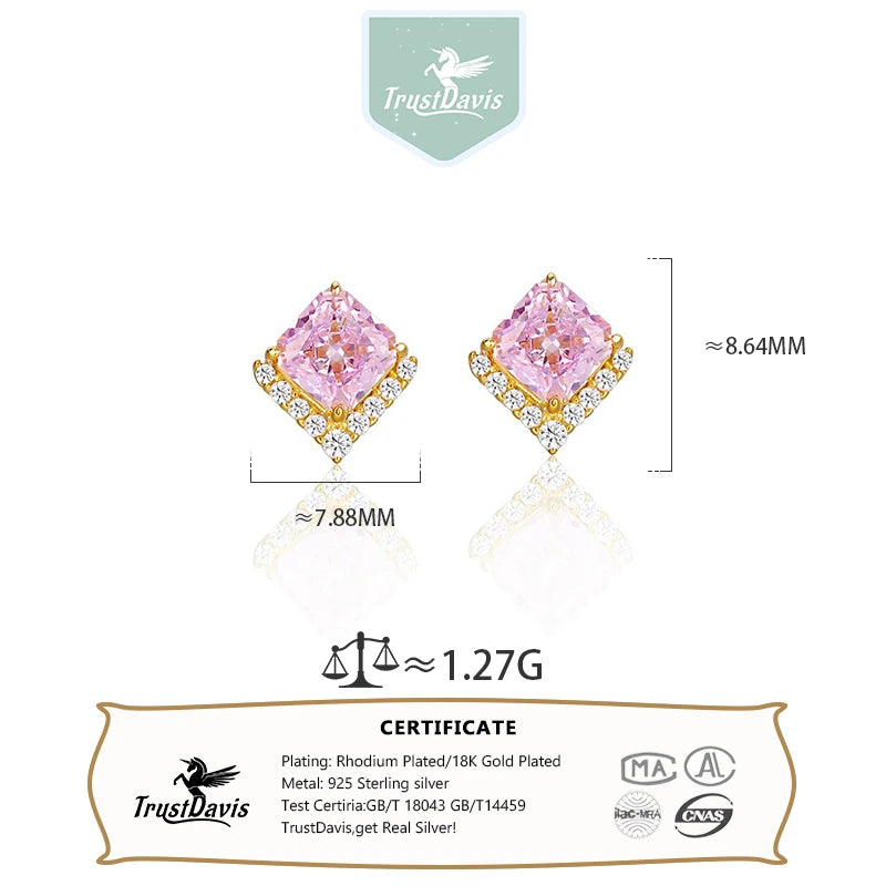 Square Zircon Stud Earrings DS4761