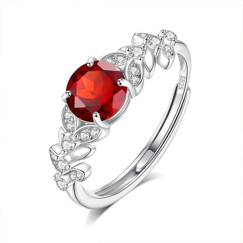 Natural Crystal Stone Adjustable Leaf Ring DS4423