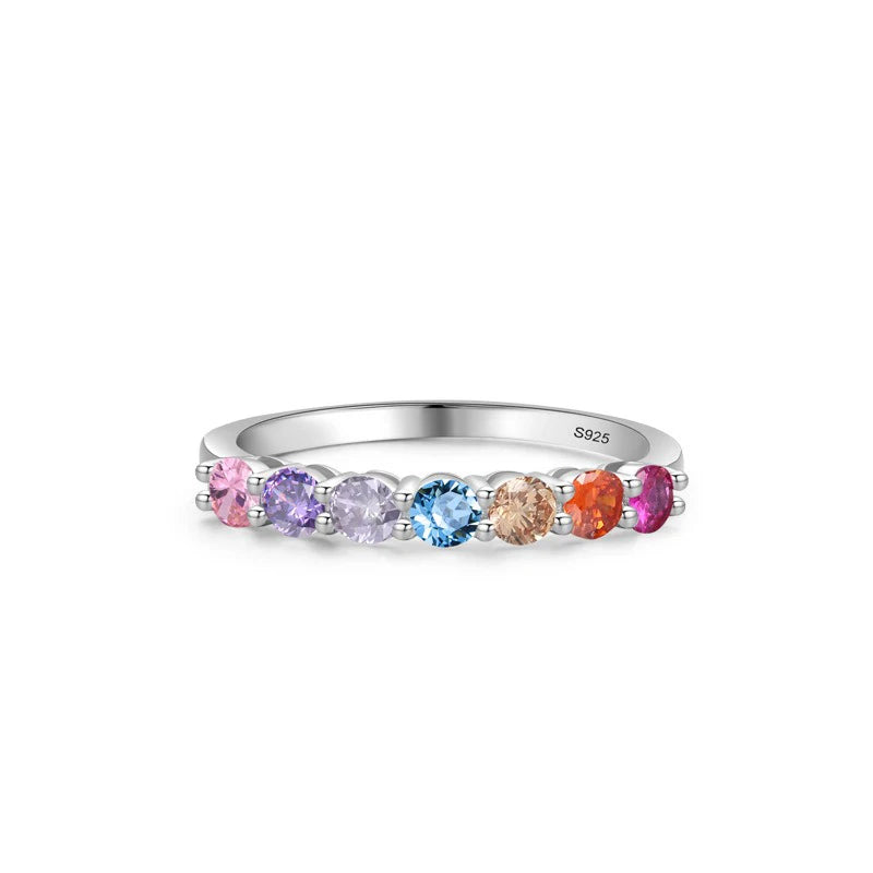 TrustDavis Plata de Ley 925 auténtica anillo de moda y banda Simple para mujer anillo redondo de circonia cúbica para mujer joyería de regalo DS4229