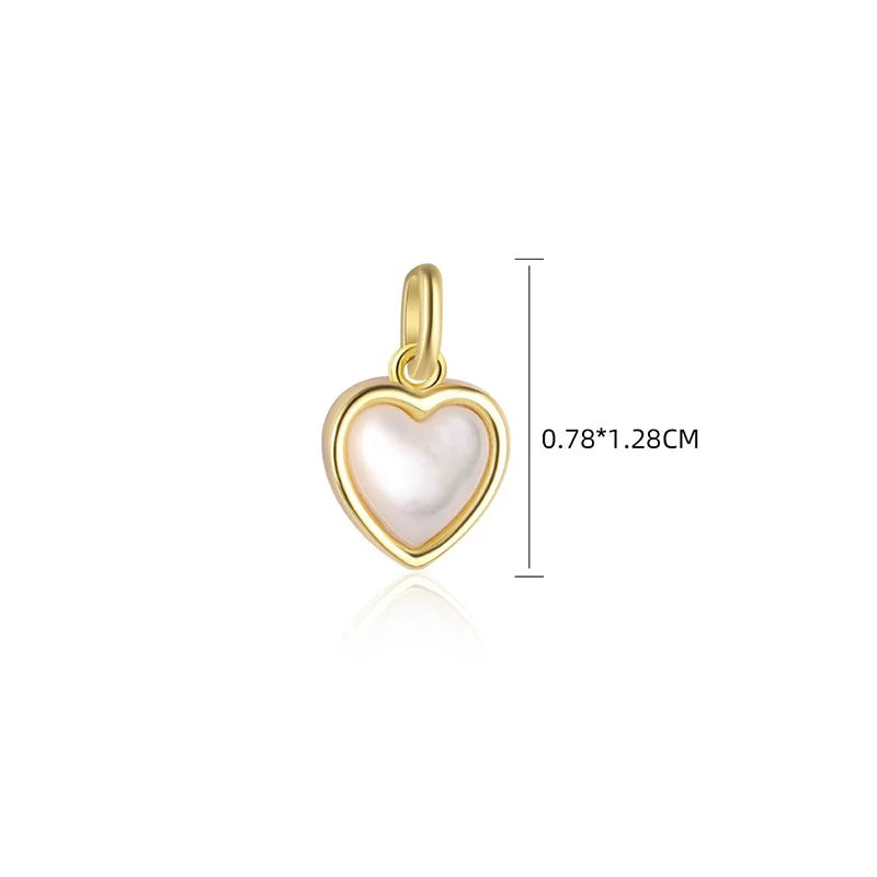 Heart-shaped White Shell Pendant DIY Accessories DS4862