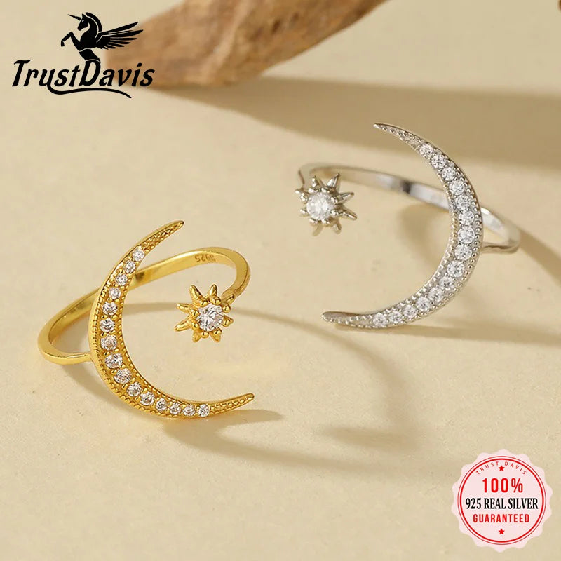 Star and Moon Zircon Ring DS4827