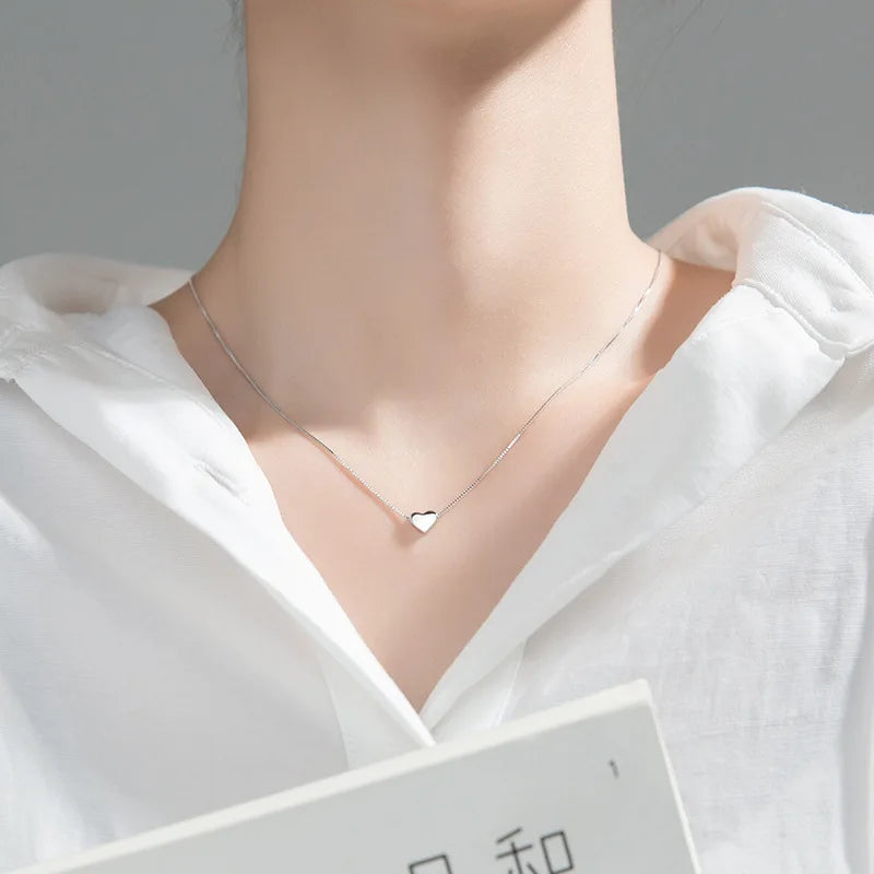 Sweet Romantic Heart Pendant Short Necklace DS441