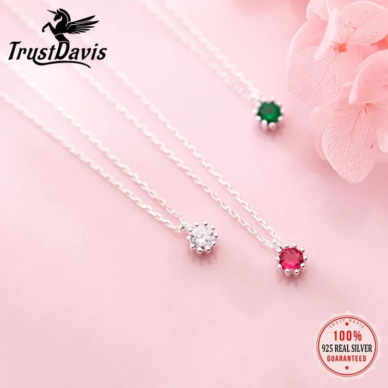 Dazzling Color Round Pendant Necklace DS2104