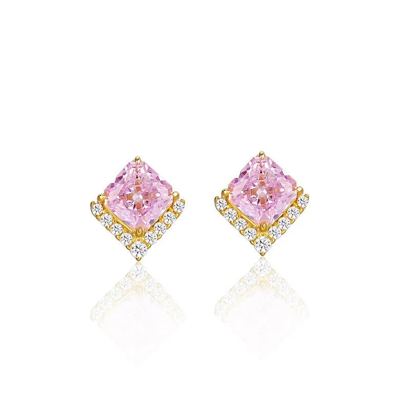 Square Zircon Stud Earrings DS4761
