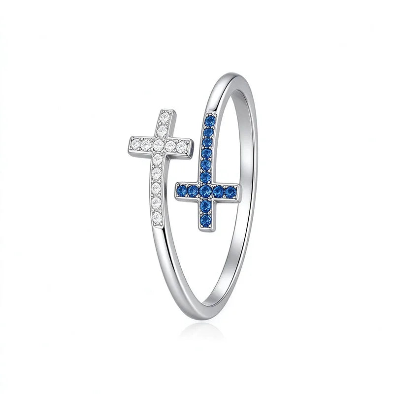 Silver Cross Open Ring DS5026