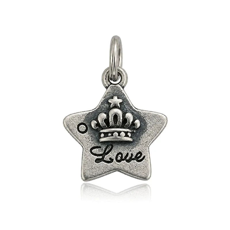 Fine Retro Pendant Star Crown Small Gift Birthday DZ1908