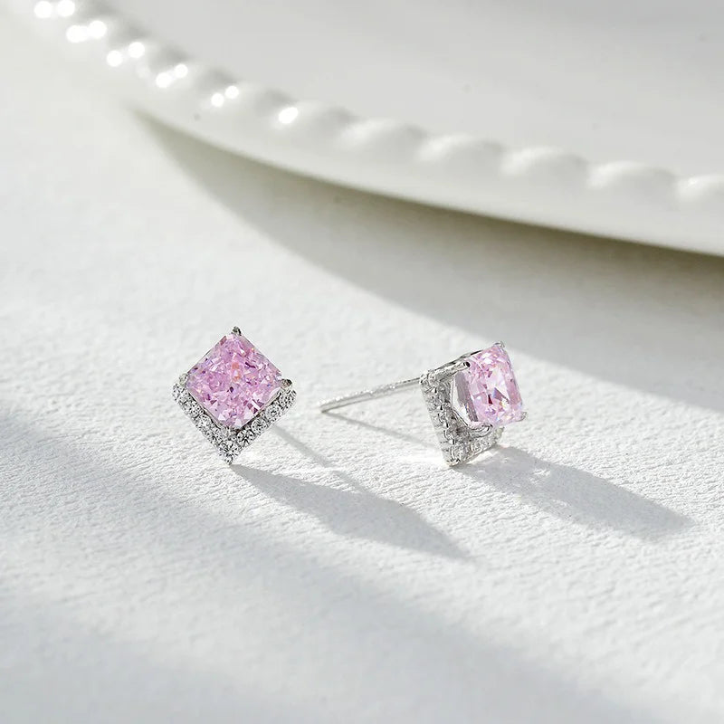 Square Zircon Stud Earrings DS4761