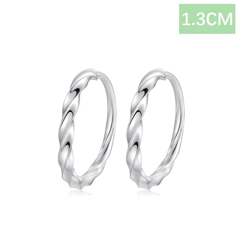 Trusta Genuine 925 Sterling Silver Fashion Sweet Creative Twist Hoop Earring For Women Girl Piercing Earing Jewelry Gift DS2347