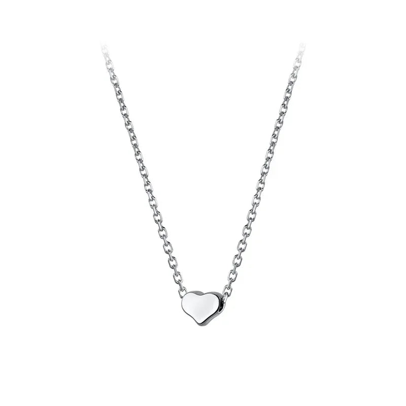 TrustDavis Genuine 925 Sterling Silver Fashion Romantic Mini Heart Necklaces For Women Wedding Anniversary Fine Jewelry DA1226