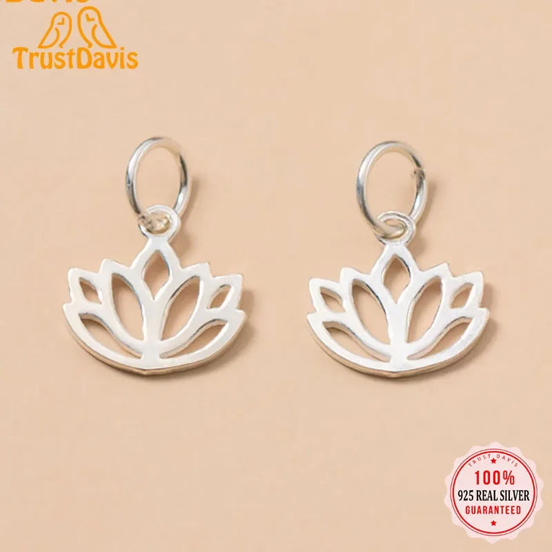 Hollow Out Lotus Charm Pendant DIY Accessories Jewelry DZ138