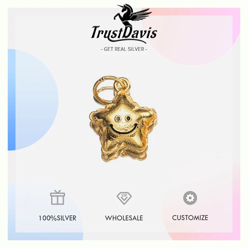 Fashion Cute 3D Smiling Star Pendant DZ1830