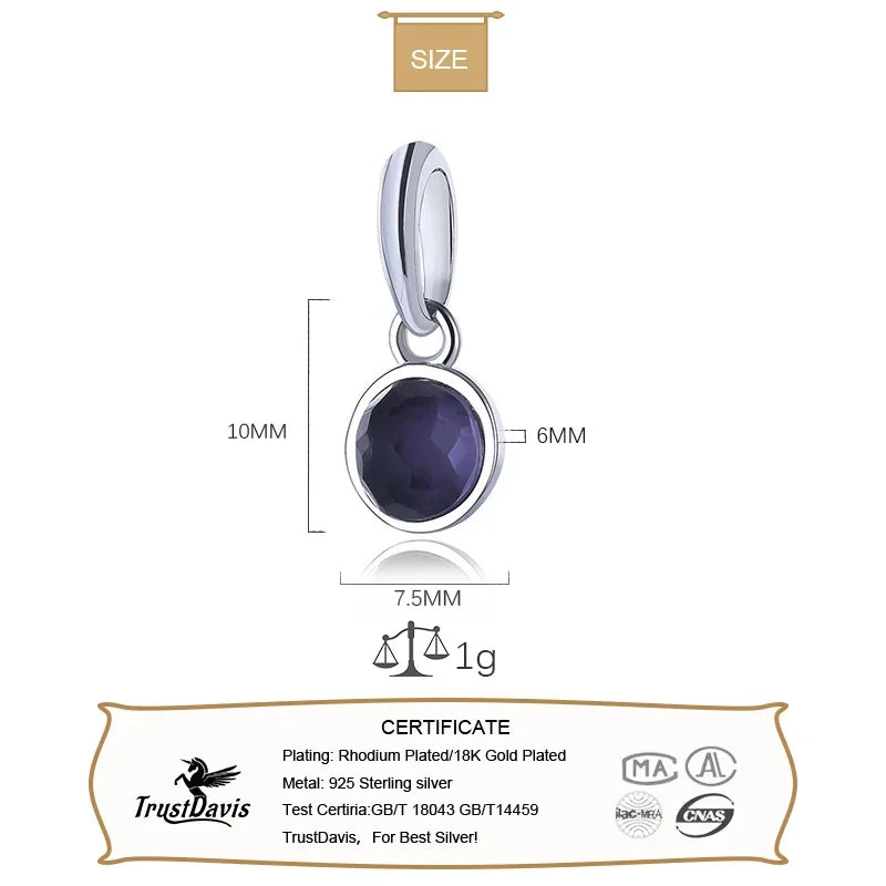 Round Colour CZ Pendant Handmade DIY Accessories HY875