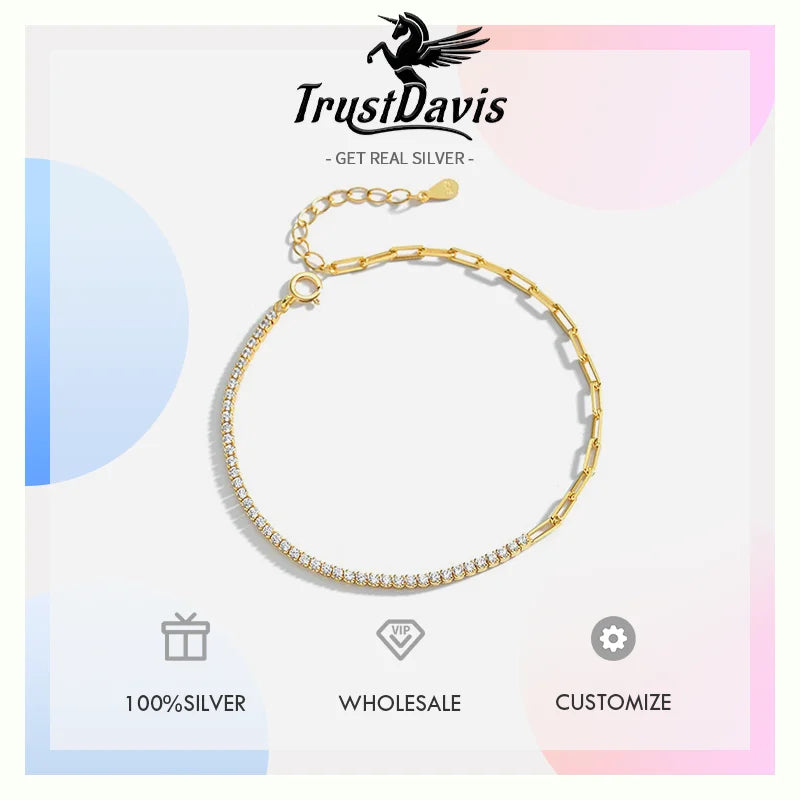 Lock Spliced Zircon Bracelet DS4820