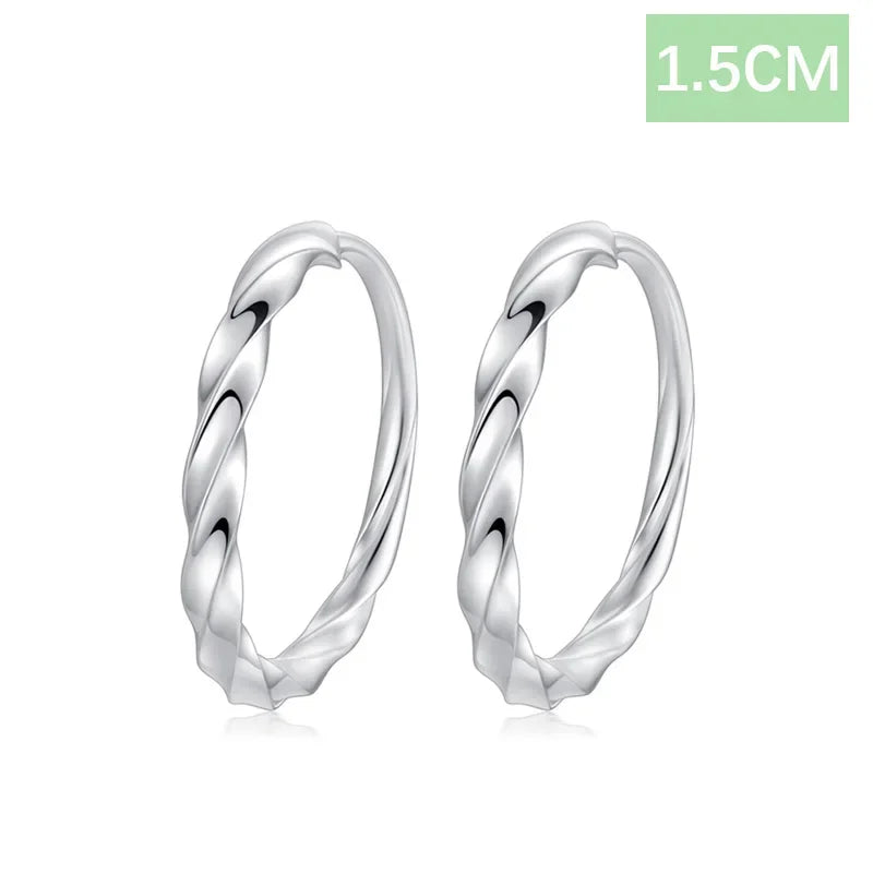 Trusta Genuine 925 Sterling Silver Fashion Sweet Creative Twist Hoop Earring For Women Girl Piercing Earing Jewelry Gift DS2347