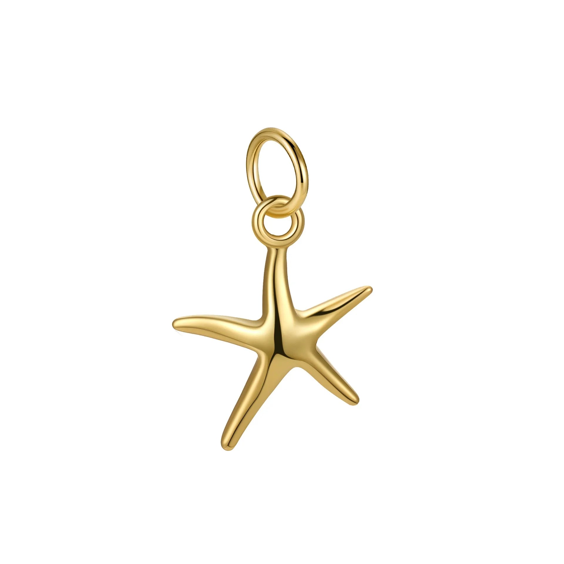TrustDavis Real 925 Sterling Silver Smooth Bright Starfish Charm Pendant Handmade DIY Accessories Fine Jewelry Wholesale DZ1803