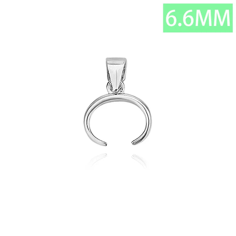 TrustDavis Real 925 Sterling Silver Fashion Bull Nose Clip Charm Pendant Handmade DIY Accessories Fine Jewelry Wholesale DZ1742