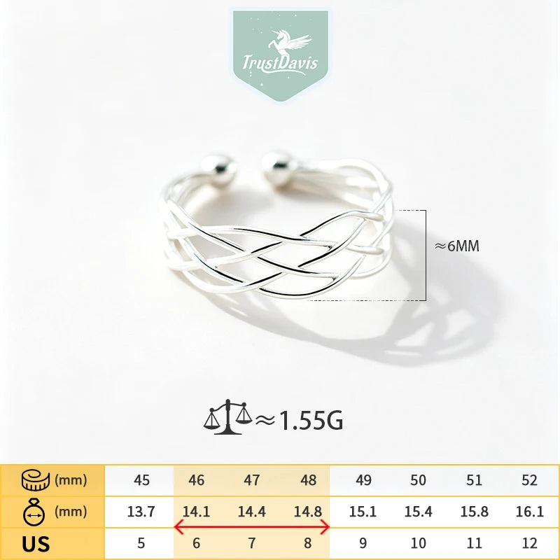 Woven Cross-layered Open Ring DS4842