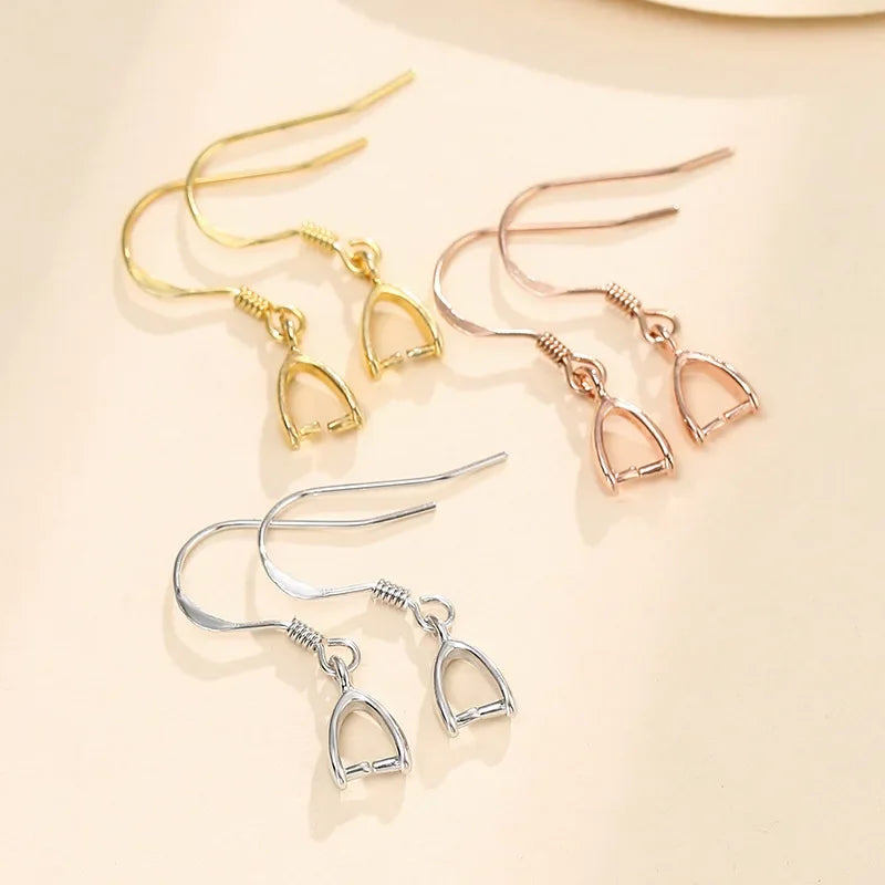 TrustDavis Real 925 Sterling Silver Fashion Sweet Ear Hook Earring Handmade DIY Accessories Fine Jewelry Wholesale DIY76
