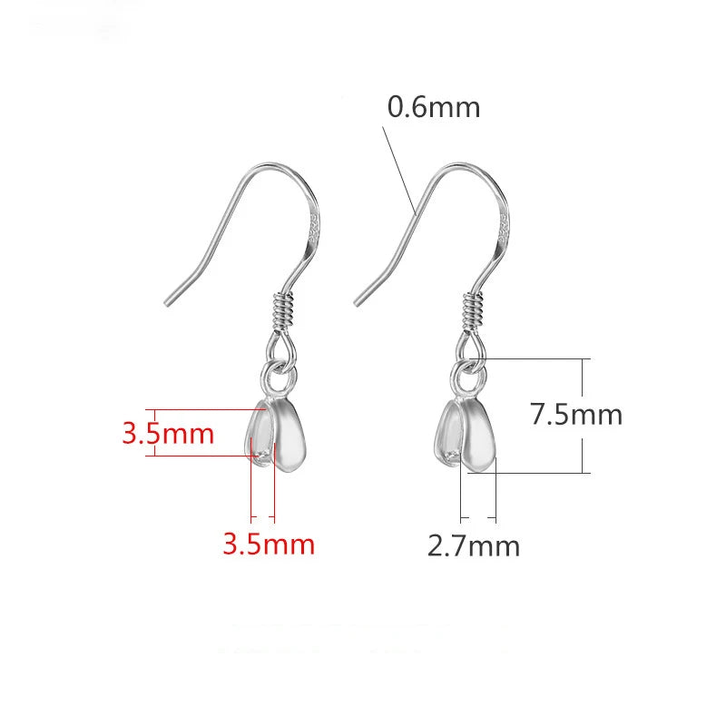 TrustDavis Real 925 Sterling Silver Fashion Sweet Ear Hook Earring Handmade DIY Accessories Fine Jewelry Wholesale DIY76