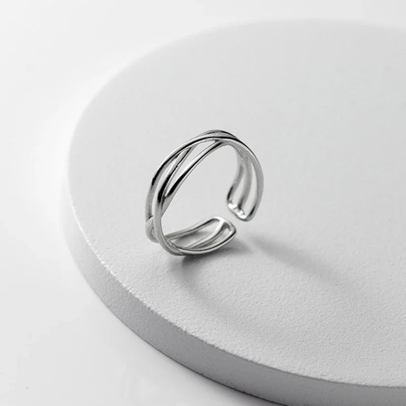 TrustDavis Real 925 Sterling Silver Fashion Sweet Hollow Cross Opening Tail Ring For Women Wedding Party Fine S925 Jewelry DB070