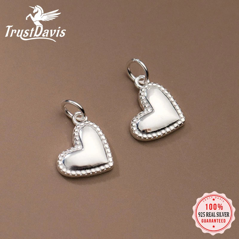 Heart Charm Pendant Handmade DIY Accessories Fine Jewelry Wholesale DZ1704