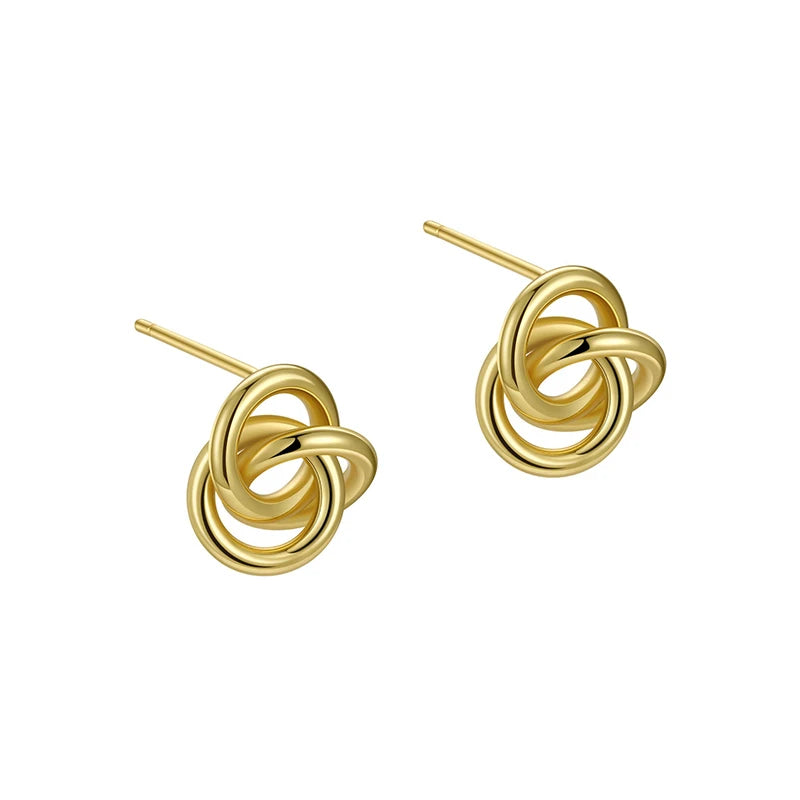 TrustDavis 925 Sterling Silver Women's Stud Earrings Fashion Simple Rose Hoop Earrings for Women Girls Jewelry Gift DS4407