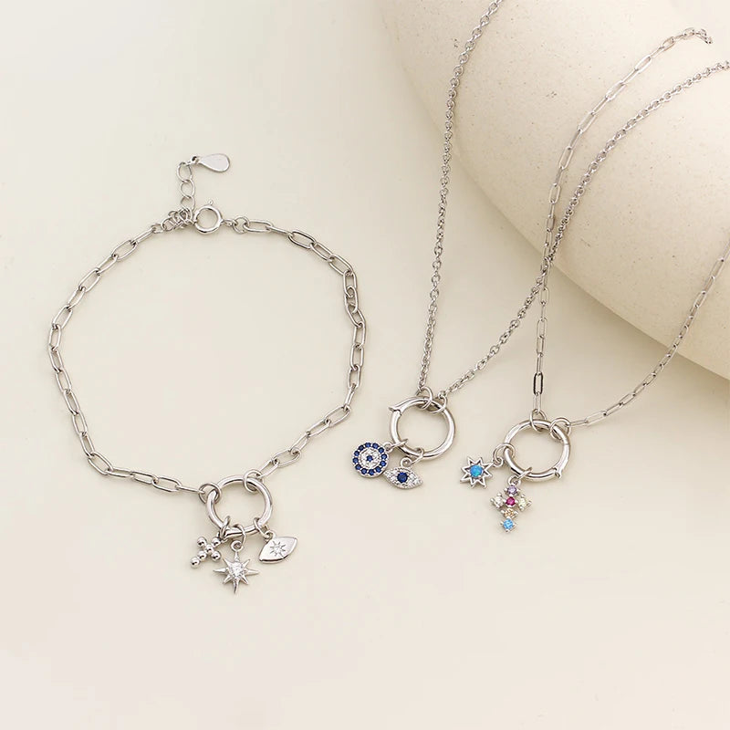 TrustDavis Real 925 Sterling Silver Fashion Shell Cross Charm Pendant Handmade DIY Accessories Fine Jewelry Wholesale DZ1812