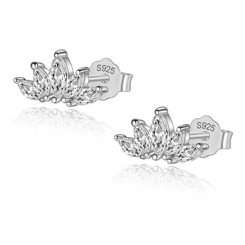 Shiny Zircon Wings Stud Earrings L077