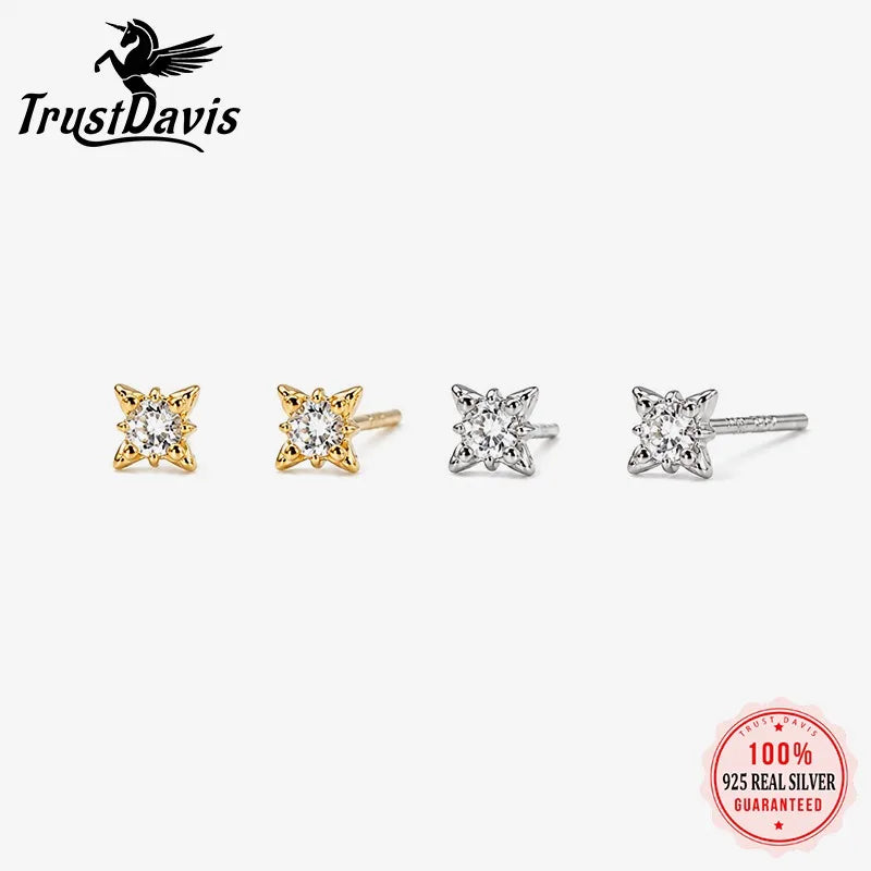 Fashion Eight-pointed Star Zircon Stud Earrings for Women DS4967