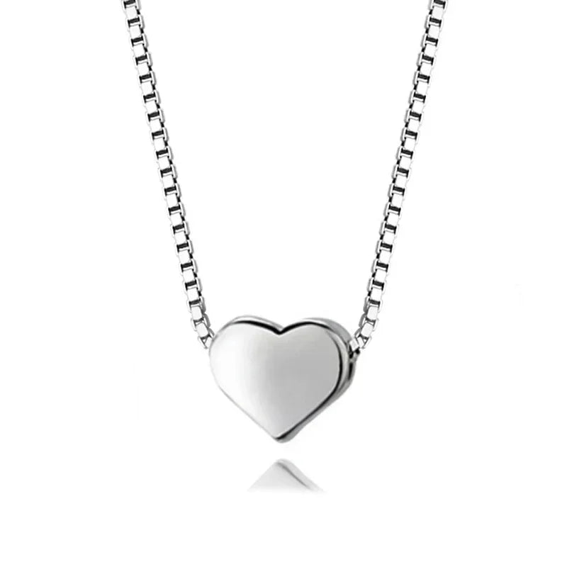 Trustdavis Real 925 Sterling Silver Sweet Romantic Heart Pendant Short Necklace For Women Wedding Party Christmas Present DS441