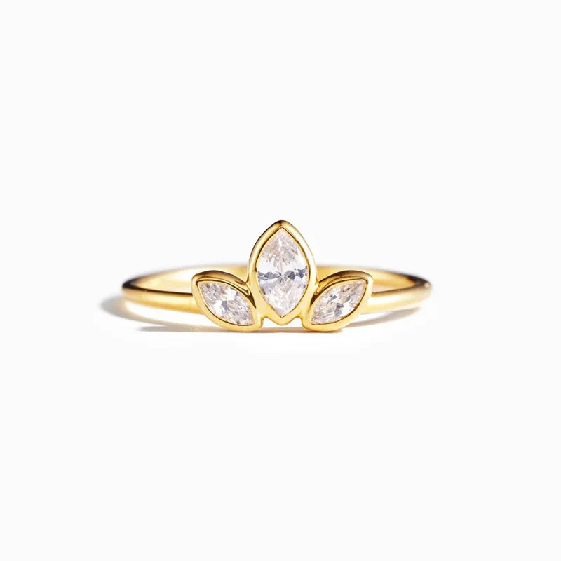 Fashion Simple Clover Flower Zircon Ring DS4760