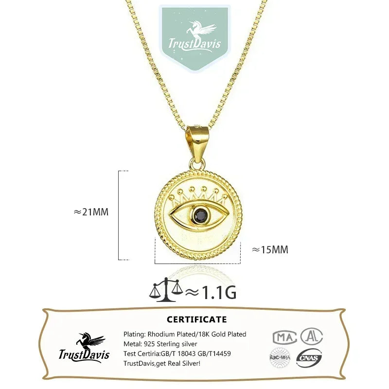 TrustDavis Real 925 Sterling Silver Classic Pendant Handmade DIY Necklace Accessories Fine S925 Jewelry DZ1670