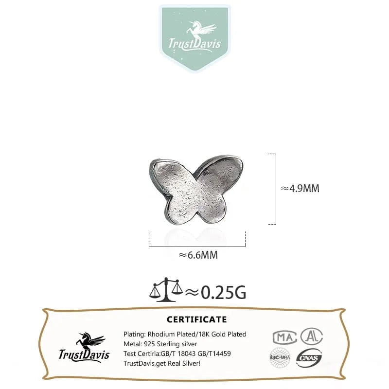 Mini Butterfly Charm Beads Dainty Cute Delicate Shiny DZ1894