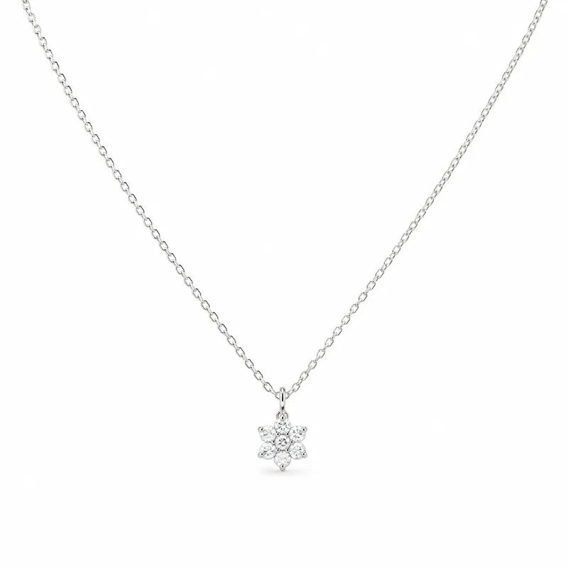 Fashion and Simple Flower Zircon Pendant Necklace for Women DS4973