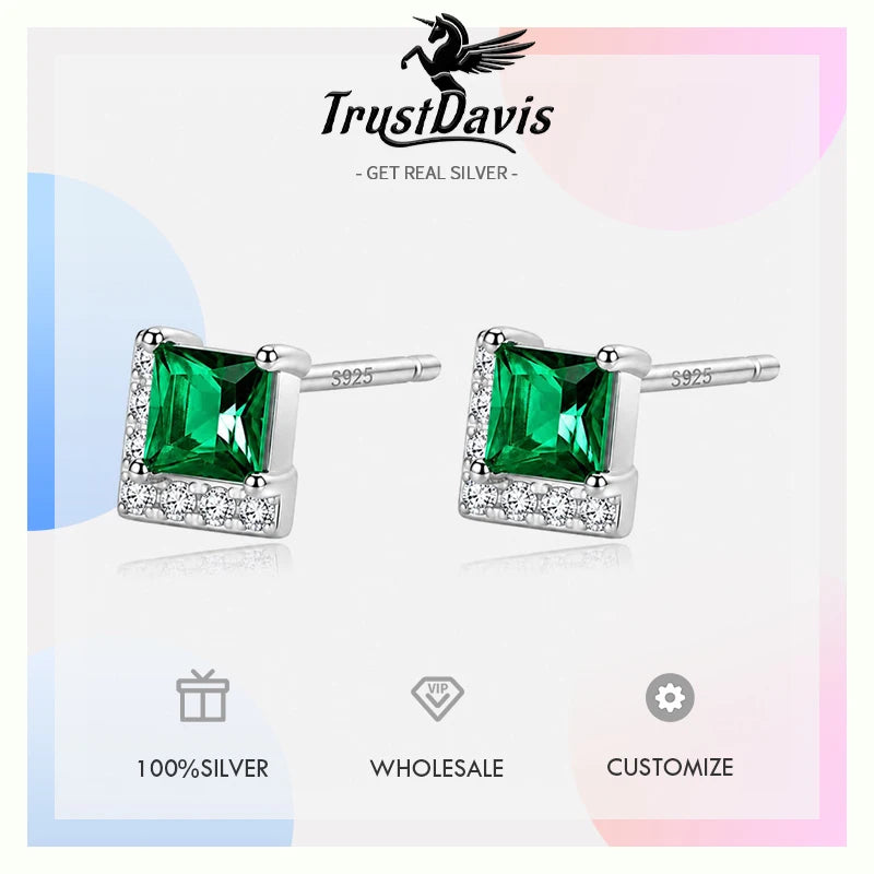 Fashion and Exquisite Square Zircon Stud Earrings DS4938