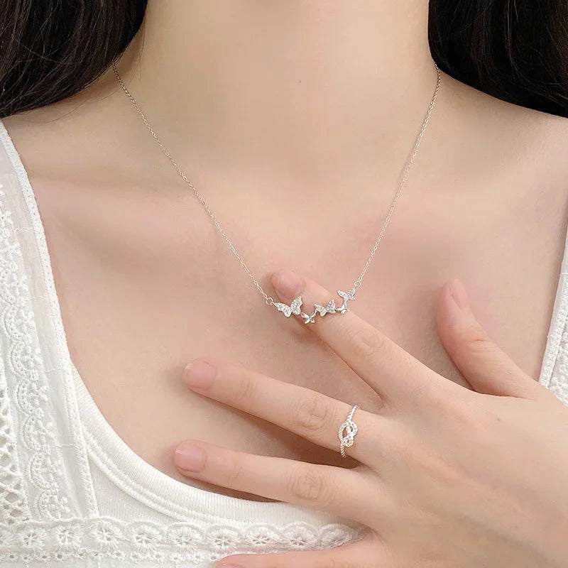 Butterfly Zircon Necklace for Women Girls Gift Jewelry DS4238