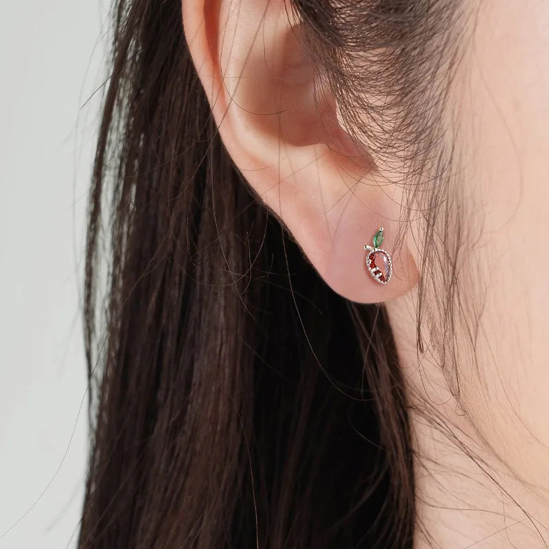 TrustDavis Real 925 Sterling Silver Cute Carrot Rabbit Screw Stud Earrings For Women Young Daughter Birthday Party Gift DS4579