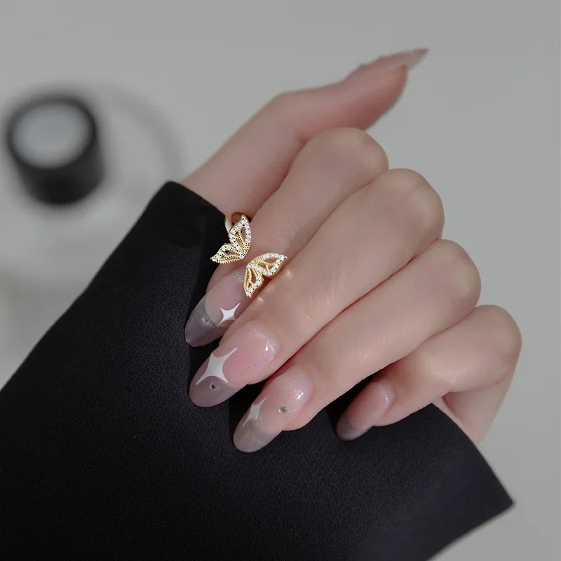 Trustdavis Genuine 925 Sterling Silver Insect Butterfly Opening Ring For Women Wedding Valentine's Day Fine S925 Jewelry DA2744