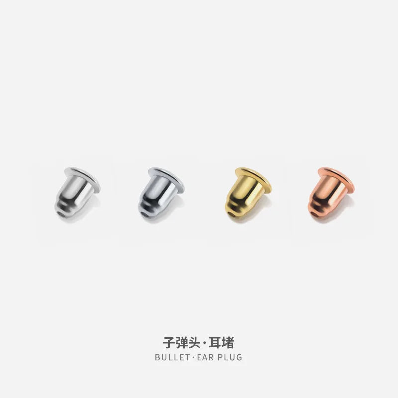 Trustdavis Real 925 Sterling Silver Silicone Ear Plug Earplugs Stud Earring DB1248
