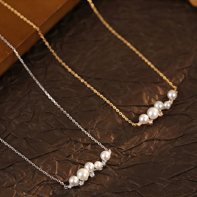 Pearl and Zircon Necklace DS4823