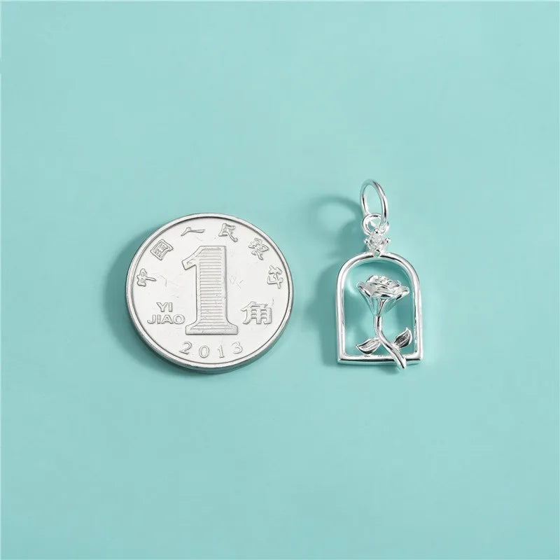 Fashion INS Rose in A Bottle Charm Pendant DZ1790